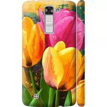 Чехол на LG K8 K350E Нарисованные тюльпаны
