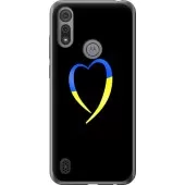 Чехол на Motorola E6s Жёлто-голубое сердце