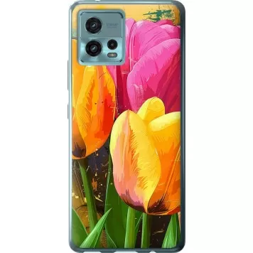Чохол на Motorola G72 Намальовані тюльпани