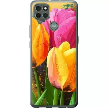 Чехол на Motorola G9 Power Нарисованные тюльпаны