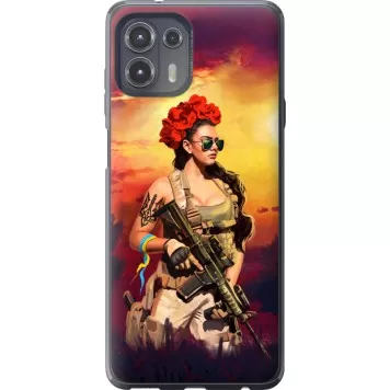 Чохол на Motorola Edge 20 Lite Українка зі зброєю