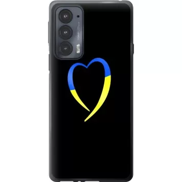 Чехол на Motorola Edge 20 Жёлто-голубое сердце