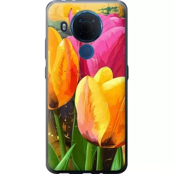 Чехол на Nokia 5.4 Нарисованные тюльпаны
