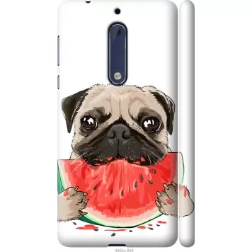 Чехол на Nokia 5 Мопс и арбуз