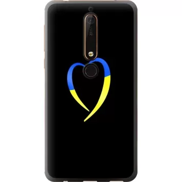 Чехол на Nokia 6 2018 Жёлто-голубое сердце