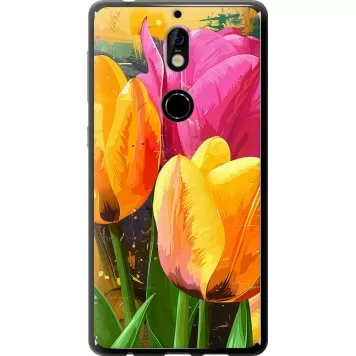 Чохол на Nokia 7 Намальовані тюльпани