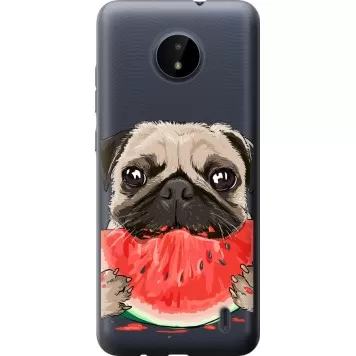Чехол на Nokia C20 Мопс и арбуз