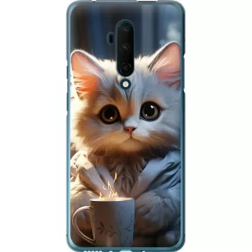 Чохол на OnePlus 7T Pro Білий кіт