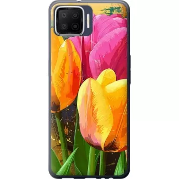 Чохол на Oppo A73 Намальовані тюльпани