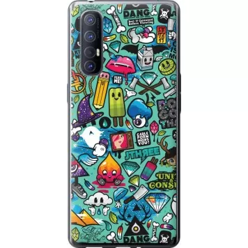 Чохол на Oppo Reno 3 Pro Стікер бомбінг 1