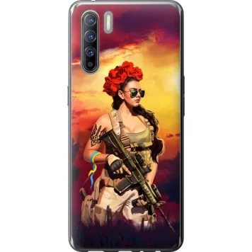 Чохол на Oppo Reno 3 Українка зі зброєю
