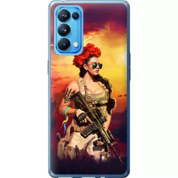 Чохол на Oppo Reno5 Pro Українка зі зброєю