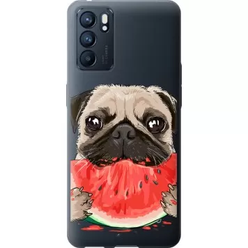 Чохол на Oppo Reno6 5G Мопс і кавун