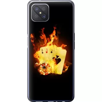 Чехол на Oppo Reno 4 Z Горящие карты