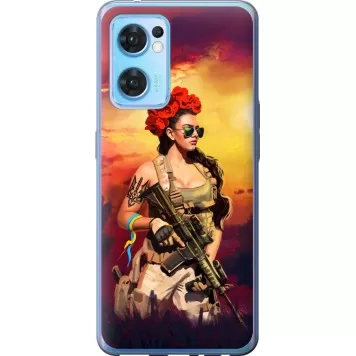 Чохол на Oppo Reno7 5G Українка зі зброєю