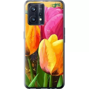 Чохол на Realme 9 Pro Plus Намальовані тюльпани
