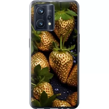 Чехол на Realme 9 Pro Plus Золотая клубника