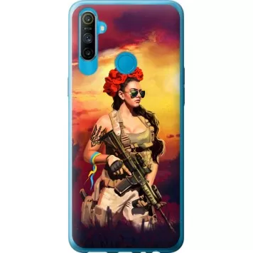 Чехол на Realme C3 Украинка с оружием