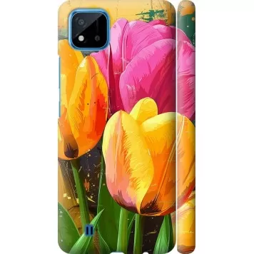 Чохол на Realme C11 2021 Намальовані тюльпани