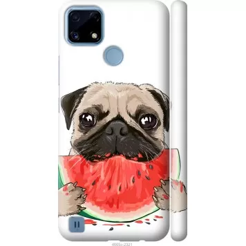 Чехол на Realme C21 Мопс и арбуз