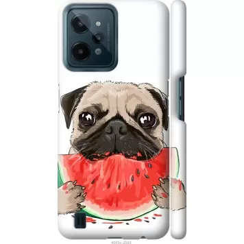 Чехол на Realme C31 Мопс и арбуз