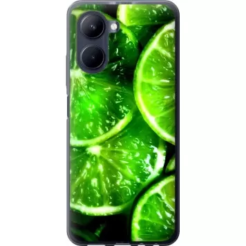 Чехол на Realme C33 Зелёные дольки лимона