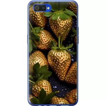 Чехол на Realme C2 Золотая клубника