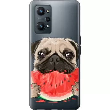 Чехол на Realme GT Neo 2 Мопс и арбуз
