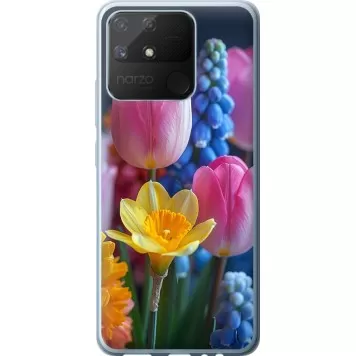Чехол на Realme Narzo 50A Весенние цветы