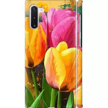 Чехол на Samsung Galaxy Note 10 Нарисованные тюльпаны