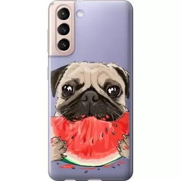 Чохол на Samsung Galaxy S21 Мопс і кавун