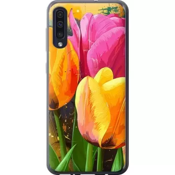Чехол на Samsung Galaxy A30s A307F Нарисованные тюльпаны