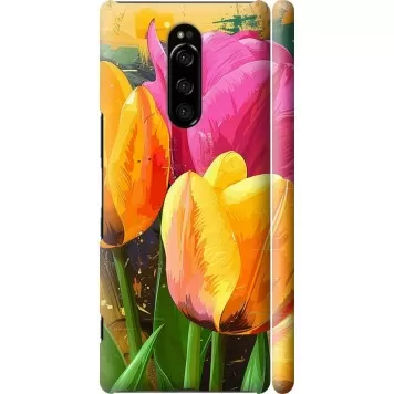 Чехол на Sony Xperia XZ4 Нарисованные тюльпаны