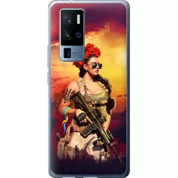 Чехол на Vivo X50 Pro Plus Украинка с оружием