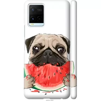 Чехол на Vivo Y21s Мопс и арбуз