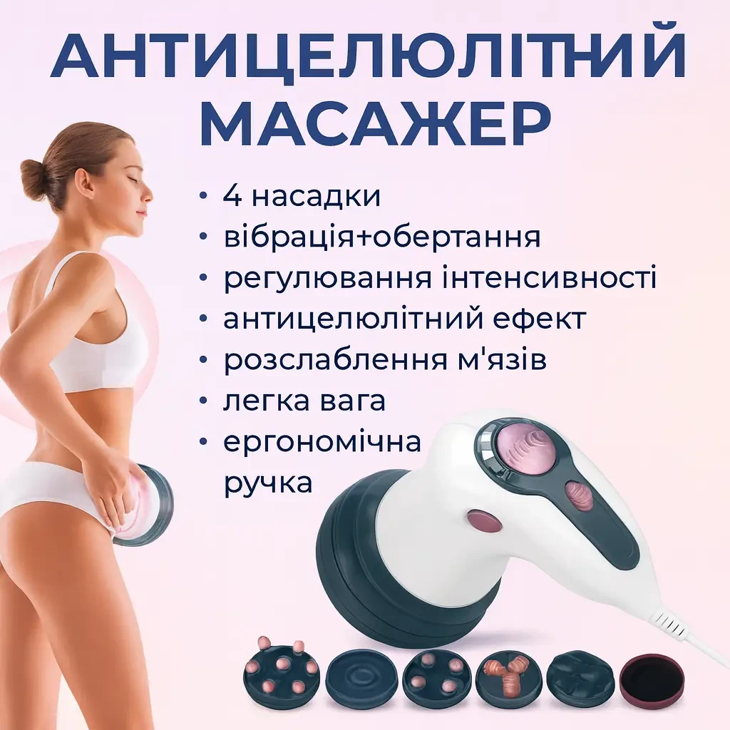 УЦЕНКА! Инфракрасный антицеллюлитный массажер RETTER Body I — 3 насадки, вибрация ( Плоха упаковка, не все насадки 3457)